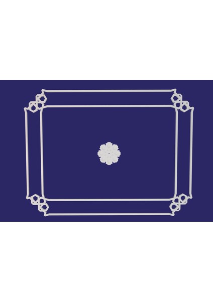 Dekoratif Tavan Çitası-14-Köşeli-56-Çap Orta Göbek