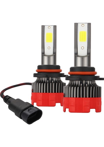 2 Adet Araba LED Far 8000LM Hi/lo DC9-30V 9006 Araba Süper Parlak Uzak ve Yakın Işık Modifiye Işıklar Otomatik Far Ampulü (Yurt Dışından)