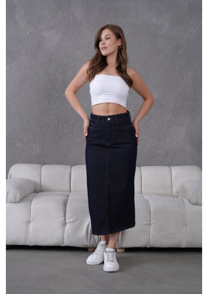 Pamuklu Koyu Yıkamalı Denim Etek indirimleri