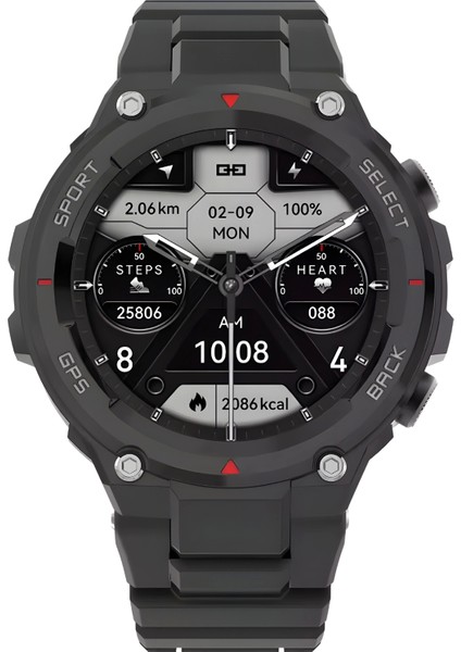 SL.9.2429.5.03 Siyah Renk Outdoor Akıllı Saat Sesli Görüşme Özellikli ZMSL001
