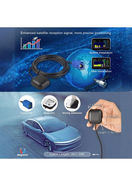 Araç Aktif Gps Navigasyon Anteni Fakra C Mavi Araba Anteni Ford Dodge Ram Gm Chevrolet Gmc Jeep -Bmw -Audi Benz (Yurt Dışından) fırsatları