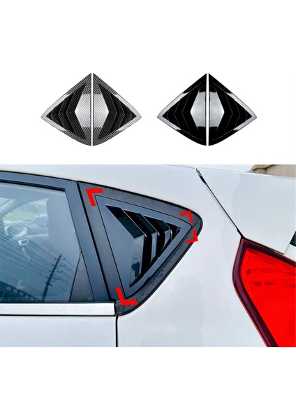 Araba Arka Cam Panjurları Panjurlar Perdeler Kapak Trimi Ford Fiesta Mk7 7.5 2008-2017 Araba Aksesuarları Karbon Fiber (Yurt Dışından)