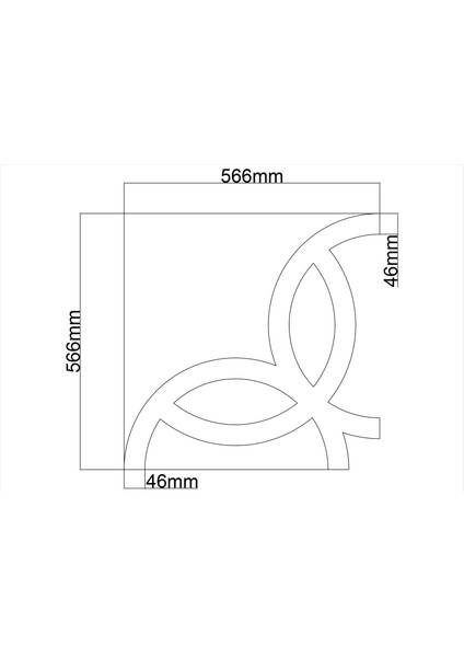 Dekoratif Tavan Çitası-46-Köşeli-56-Çap Orta Göbek modelleri