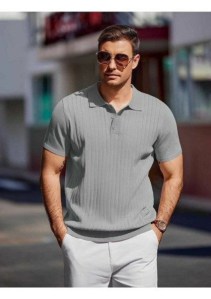 Maniche Polo Yaka Triko T-Shirt Siyah - M fırsatları