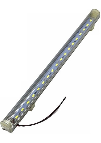 12V FLORESAN TAVAN LAMBASI 18 LEDLİ BEYAZ ANAHTARLI (ŞEFFAF CAM) (27 CM)