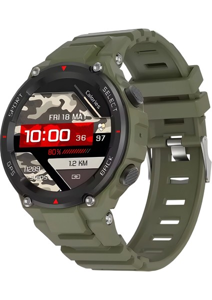 SL.9.2429.5.02 Haki Renk Outdoor Akıllı Saat Sesli Görüşme Özellikli ZMSL001