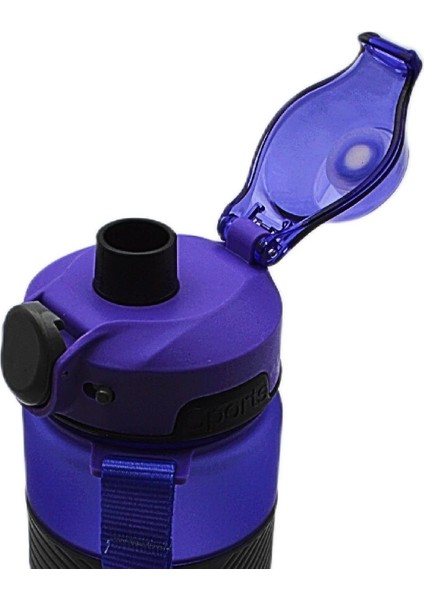 Tritan Soft Touch Auto Kapak Silikon Bantlı Askılı Matara 750 ml (T-0121)