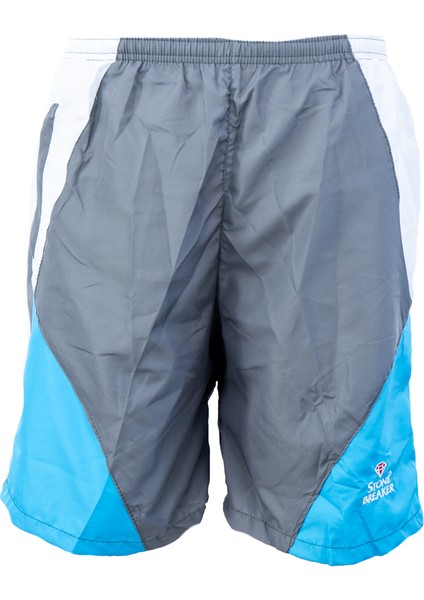 Erkek Deniz Şortu Beli Lastikli Bağcıklı Cepli Içi File Astarlı Okyanus Model Su Tutmayan