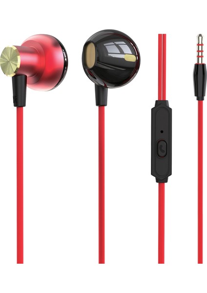 3.5 mm Jack Girişli Stereo Kulak Içi Metal Kablolu Kulaklık MT266