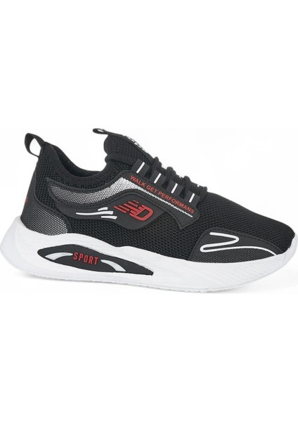 Rahat, Hafif, Ortopedik, Yazlık, Bağcıksız, Fileli Sneaker Siyah-Beyaz Çocuk Spor Ayakkabı