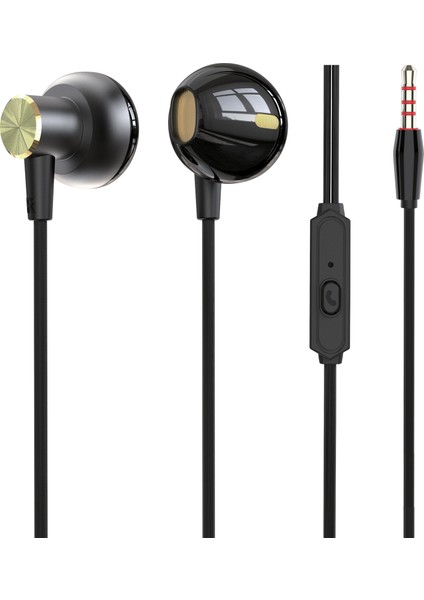 3.5 mm Jack Girişli Stereo Kulak Içi Metal Kablolu Kulaklık MT266