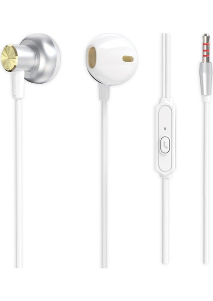 3.5 mm Jack Girişli Stereo Kulak Içi Metal Kablolu Kulaklık MT266