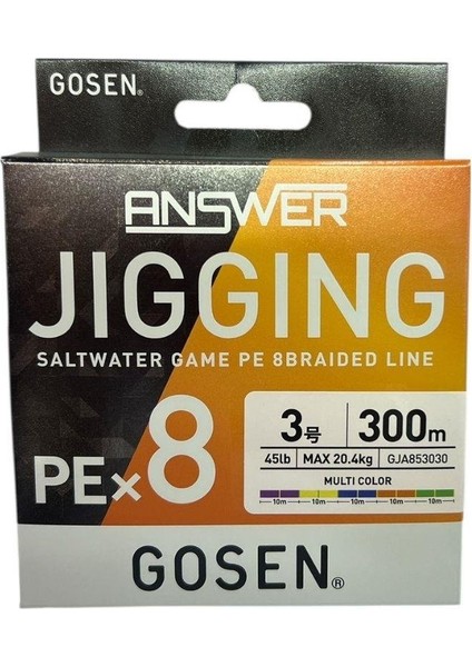 Jigging Answer Pe 8 Örgü Jig ve Tai Rubber Ipi 300MT Multi 45LB