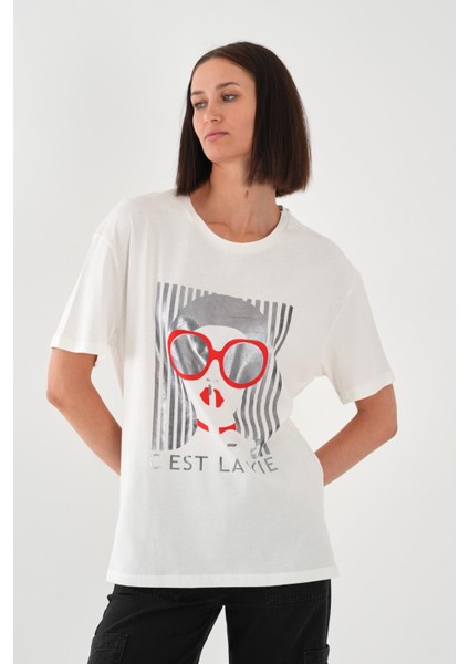 Alexandergardı Baskılı Siyah Kadın T-Shirt