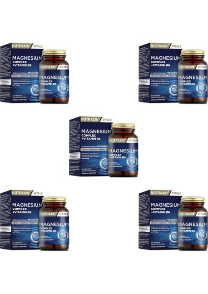 Magnesium Complex Vitamin B6 60 Tablet 5 Adet (Kupa Bardak Hediyeli)