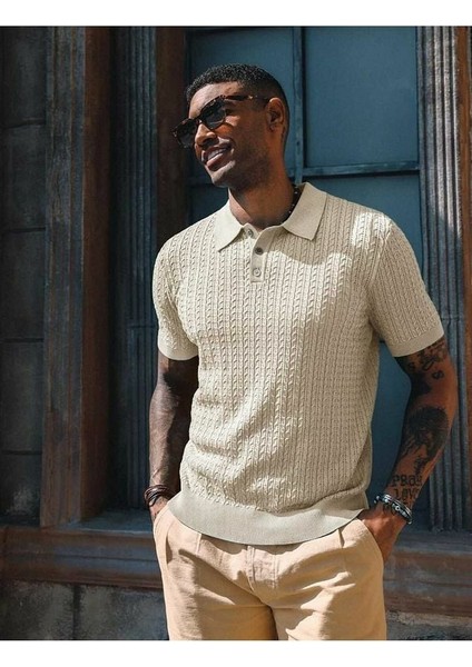 Ruben Polo Yaka Triko T-Shirt Krem - L fiyatları