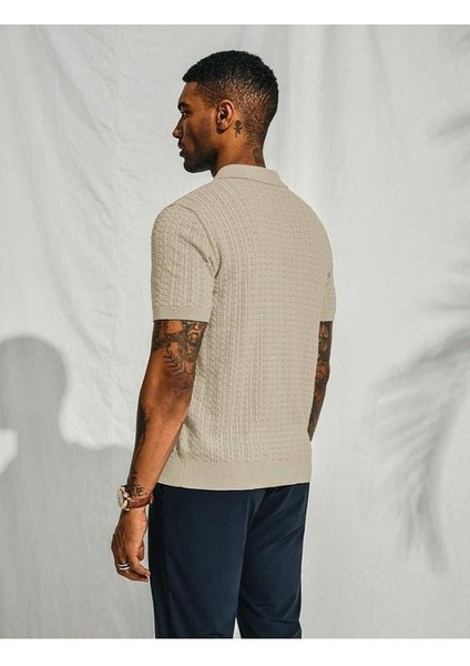 Ruben Polo Yaka Triko T-Shirt Krem - L modelleri