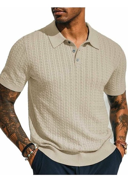 Ruben Polo Yaka Triko T-Shirt Krem - L fırsatları