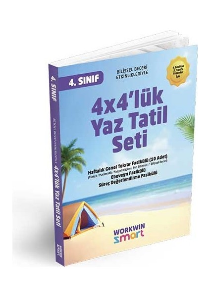 4. Sınıf 4x4'lük Tatil Tekrar Seti | 12 Fasikül+Bilişsel ETKINLIKLER-2025
