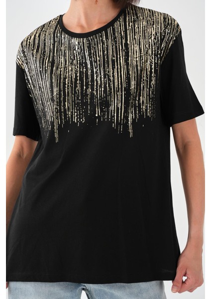 Alexandergardı Baskılı Bisiklet Yaka T-Shirt