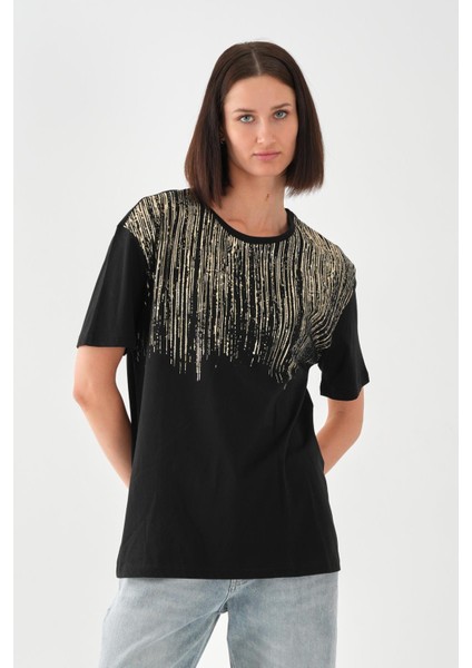 Alexandergardı Baskılı Bisiklet Yaka T-Shirt