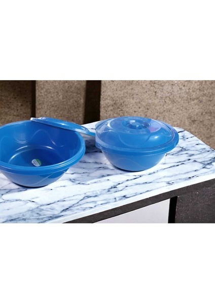 6 No Hamur Leğeni Badya Kapaklı Leğen Plastik 40LT 32X59CM