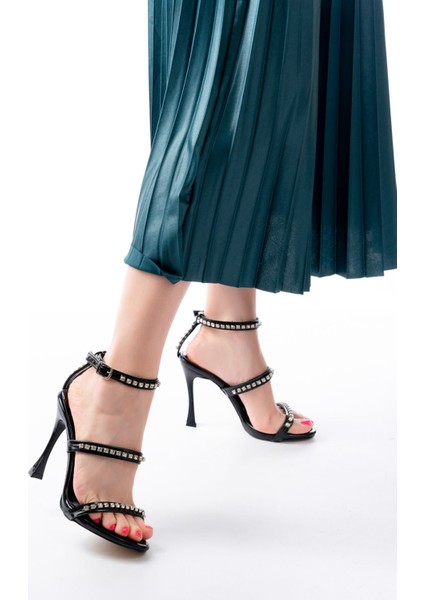 A-40 Siyah Taşlı Platformlu Topuklu Kadın Ayakkabı fırsatları