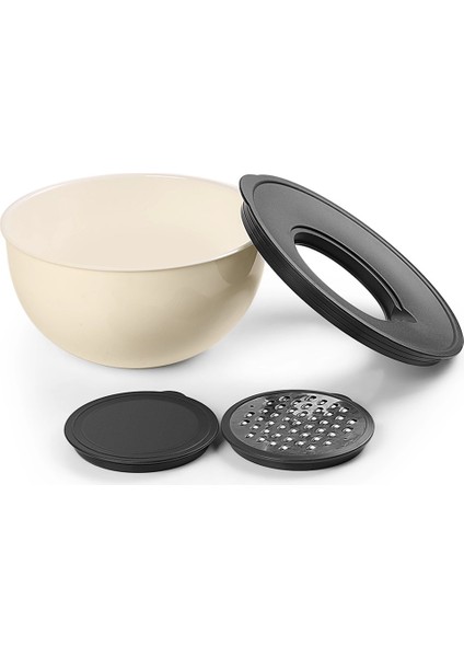 Çelik Rendeli Karıştırma Kabı 1 Kapak 1 Rende ve Karıştırma Kabı - 24 cm