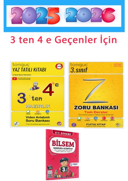 3. Sınıf Tüm Dersler Zoru Bankası - 3'ten 4'e Hazırlık Kitabı - BİLSEM Deneme