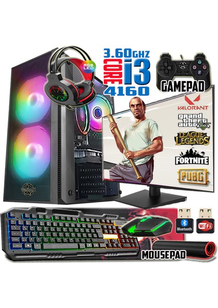Marko I3 TURBO:3.60GHZ 16GB Ram 240GB SSD 250GB HDD R7 240-4GB E.kartı 22" Monitör Masaüstü Bilgisayar