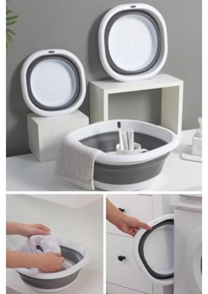 Metrashop Katlanabilir Badya Leğen, 2,7 Litre, Taşınabilir, Yer Kaplamayan Çok Amaçlı Mutfak B modelleri