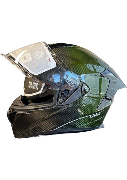 Shıro 2006 S04 Kask Fc Carbon Sv Xl 6162 Yeşil Güneş Gözlüğü Vizörlü fiyatları