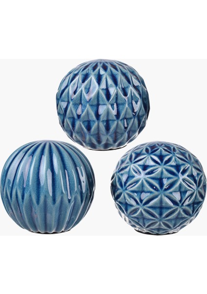 3'lü Küre Set Mavi 10X10X 9.5cm fiyatları