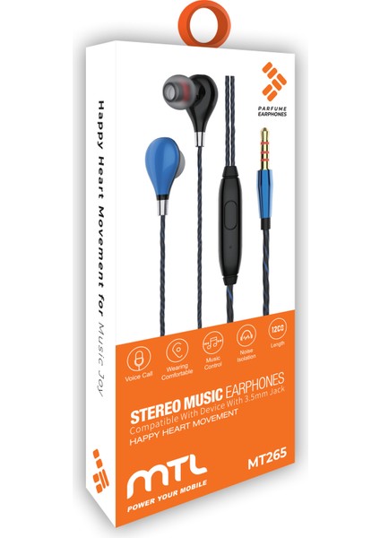 3.5 mm Jack Girişli Stereo Kulak Içi Silikonlu Kablolu Kulaklık MT265