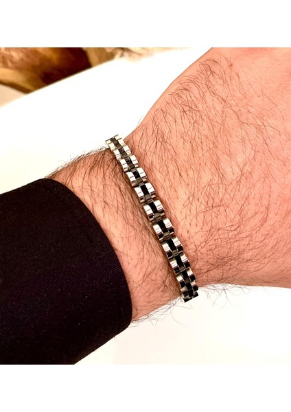 Rolex Model Sade Ince Şık Çelik Paslanmaz Erkek Bileklik 21 Cm-3,5mm fiyatları