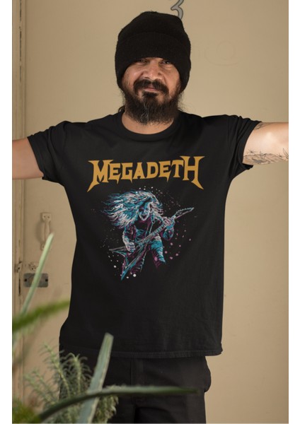 Unisex Megadeth V2 Baskılı Tişört, Oversize Rock Metal Baskılı T-Shirt modelleri