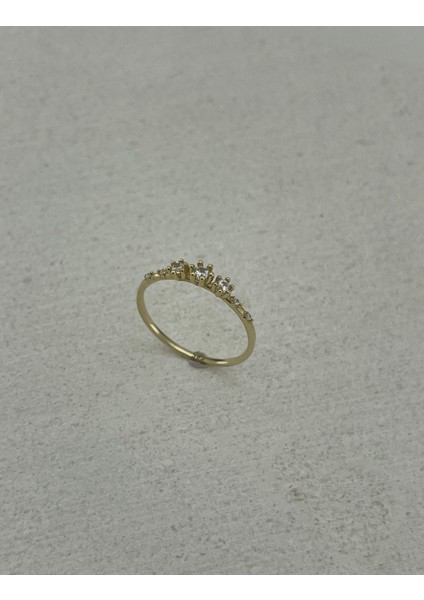 14 Ayar Altın Mini Taşlı Yüzük modelleri