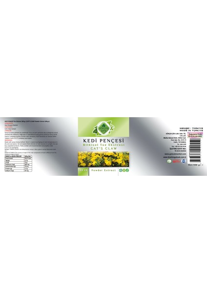 Kedi Pençesi Toz Ekstresi (Uncaria tomentosa)100 gr. Cam Kavanoz fiyatları