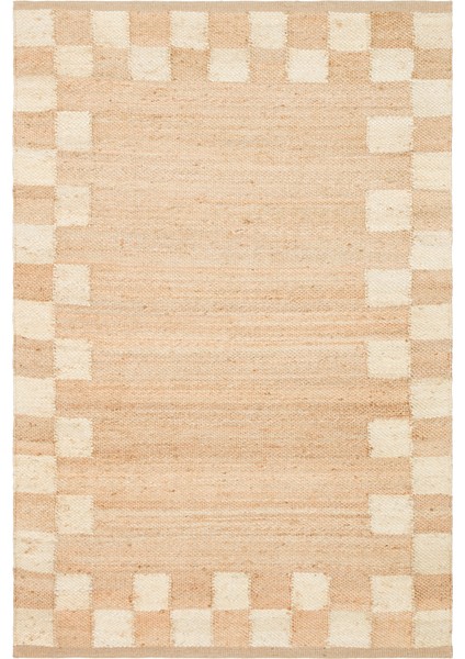 Echo ECH13 Natural White Xw Jüt ile Üretilen El Dokuma Hasır Jüt Halı