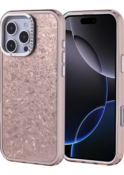 Apple iPhone 16 Pro Kılıf Taşlı Tasarım Zore Kapi Kapak + Temperli Cam Ekran Koruyucu