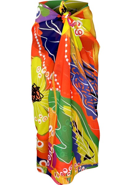 Shelly Şifon Oranj Flower Pareo (150*100 Cm) fiyatları