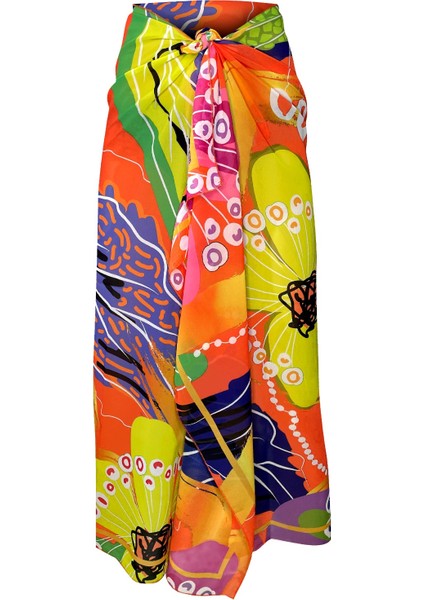 Shelly Şifon Oranj Flower Pareo (150*100 Cm) indirimleri