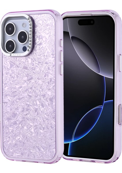 Apple iPhone 16 Pro Kılıf Taşlı Tasarım Zore Kapi Kapak + Temperli Cam Ekran Koruyucu