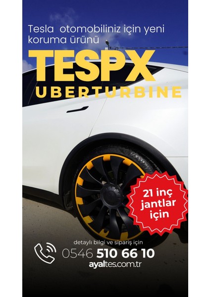 Tespx Tesla Uberturbine 21 Inc Sarı Jant Koruyucu Özel Kesim Ppf Dahil 4 Jant