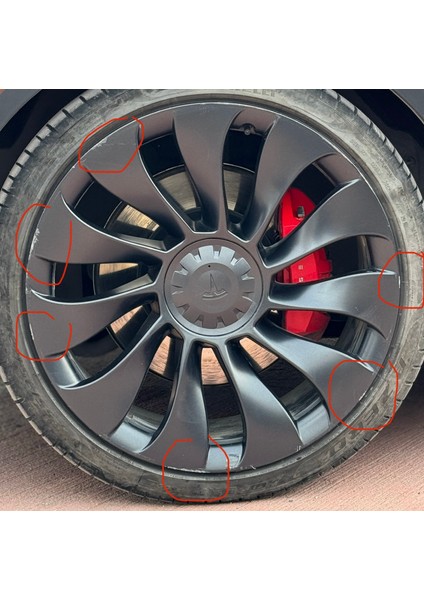 Tespx Tesla Uberturbine 21 Inc Sarı Jant Koruyucu Özel Kesim Ppf Dahil 4 Jant