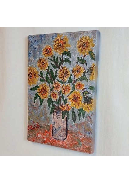 5905 El Yapımı Ayçiçekler Temalı Kanvas Tablo fırsatları