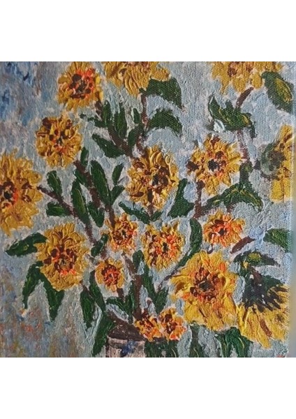 5905 El Yapımı Ayçiçekler Temalı Kanvas Tablo indirimleri