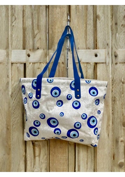 Nazar Model Kadın Çanta Günlük Çanta/Plaj Çantası /Piknik Çantası/Beach Bag fırsatları