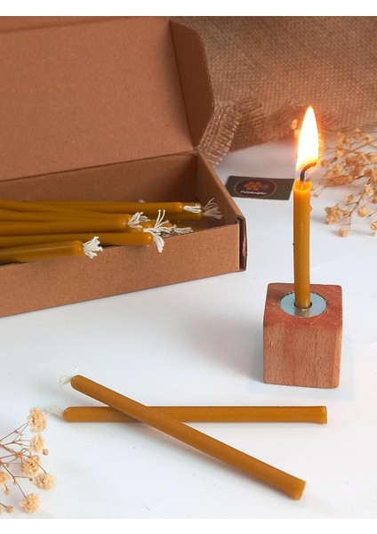 Metrashop Balmumu Mum 12 Adet Meditasyon Yoga Mumu Mumluk ile Birlikte 25 Dakika Süresi