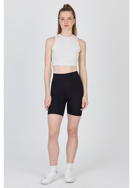 Siyah Fitilli Biker Şort Tayt 3005 modelleri